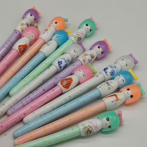Baby bells Cartoon Small Fresh Japanese Doll colored gel pens, writing 0.38mm black ink roll pen (12PCS) in Saudi Arabia
