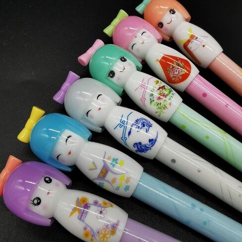 Baby bells Cartoon Small Fresh Japanese Doll colored gel pens, writing 0.38mm black ink roll pen (12PCS) in Saudi Arabia