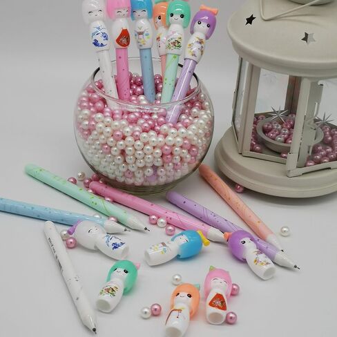 Baby bells Cartoon Small Fresh Japanese Doll colored gel pens, writing 0.38mm black ink roll pen (12PCS) in Saudi Arabia