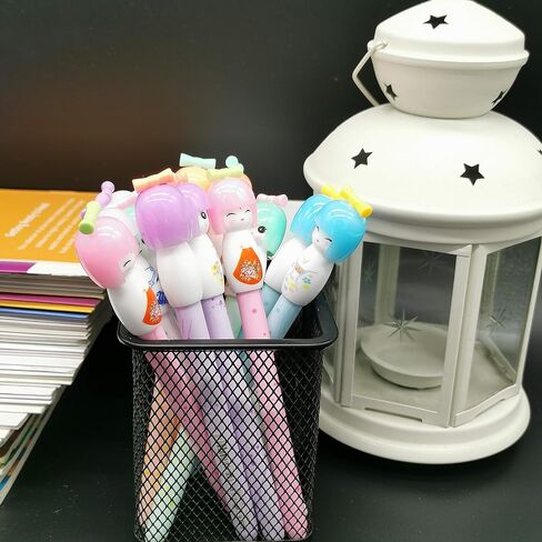 Baby bells Cartoon Small Fresh Japanese Doll colored gel pens, writing 0.38mm black ink roll pen (12PCS) in Saudi Arabia