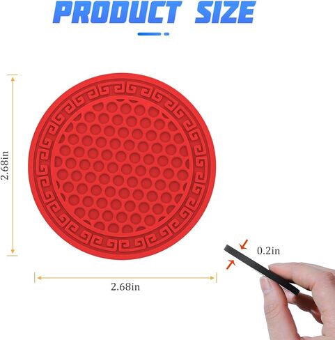 4PCS Car Cup Coaster, PVC Non-Slip Cup Holders Insert Coaster, 2.75 Inch Waterproof Drink Mat for Women and Men, Car Accessories Tabletop Protection and Decor for Most Car (Black) in Saudi Arabia