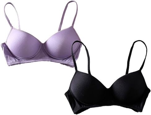 2Pcs Women Silk Bra Ultra Soft Underwear Wireless Bra Breathable Smooth T-Shirt Bra in Saudi Arabia