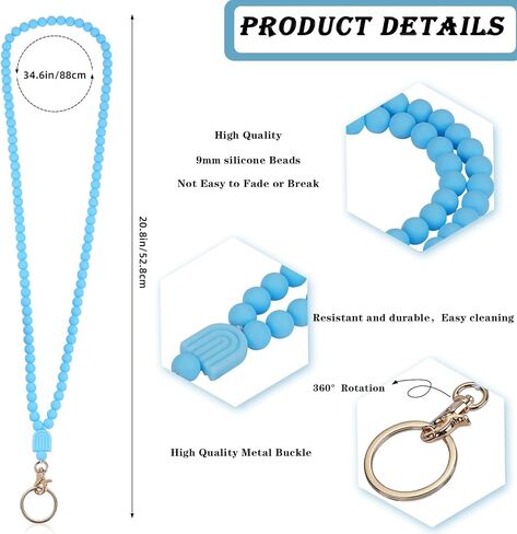 Beaded Silicone Beads Lanyards Teacher Lanyards for ID Badges and Keys Breakaway Gift for Women Nurse Teacher in Saudi Arabia