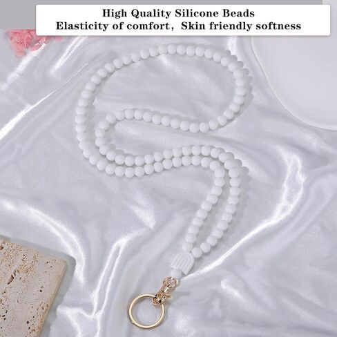 Beaded Silicone Beads Lanyards Teacher Lanyards for ID Badges and Keys Breakaway Gift for Women Nurse Teacher in Kuwait