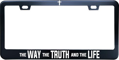 Fear Ends Where Faith Begins Car Tag Holder, 12 x6 Inch Black Stainless Steel Vanity Plate Frame for Front of Car, 2 Holes & Screws in Saudi Arabia