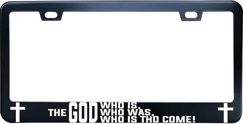 Fear Ends Where Faith Begins Car Tag Holder, 12 x6 Inch Black Stainless Steel Vanity Plate Frame for Front of Car, 2 Holes & Screws in Saudi Arabia