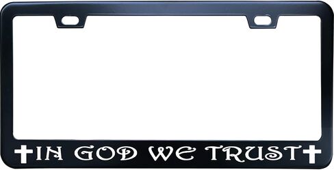 Fear Ends Where Faith Begins Car Tag Holder, 12 x6 Inch Black Stainless Steel Vanity Plate Frame for Front of Car, 2 Holes & Screws in Saudi Arabia