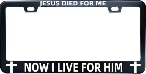 Fear Ends Where Faith Begins Car Tag Holder, 12 x6 Inch Black Stainless Steel Vanity Plate Frame for Front of Car, 2 Holes & Screws in Saudi Arabia