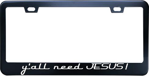 Fear Ends Where Faith Begins Car Tag Holder, 12 x6 Inch Black Stainless Steel Vanity Plate Frame for Front of Car, 2 Holes & Screws in Saudi Arabia