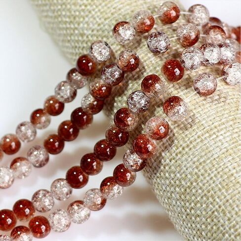 200pcs Crackle Glass Beads, 8mm Crystal Bead for Jewelry Making, Green Round Spacer Glass Crackle Beads, Crafts Crystal Beads Bulk Loose Beads for DIY Craft Earring Necklace Bracelet Jewelry in Saudi Arabia