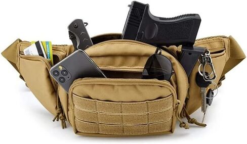 Tactical Fanny Pack for Men Gun Holster Concealed Carry Pistol highland Tactical Waist Bag Waterproof (Black) in Saudi Arabia