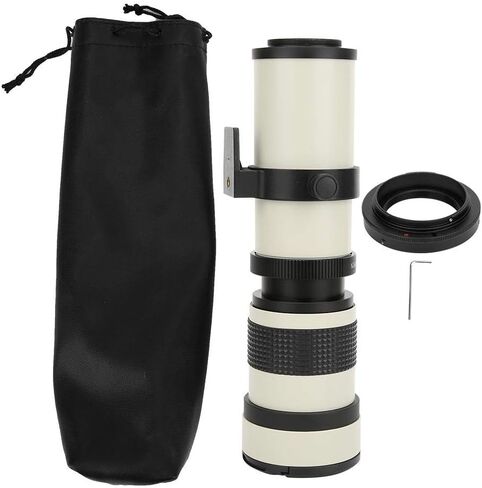 Telescope Lens, White with 420-800MM Super Telephoto Zoom F/8.3-16 Manual Focusing Telephoto Lens for Canon EF Mount Camera Aluminum Body, Telephoto Zoom Lens in Saudi Arabia