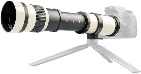 Telescope Lens, White with 420-800MM Super Telephoto Zoom F/8.3-16 Manual Focusing Telephoto Lens for Canon EF Mount Camera Aluminum Body, Telephoto Zoom Lens in Saudi Arabia