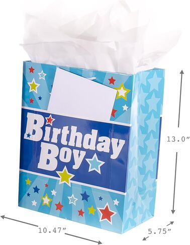 Hallmark 13" Large Kids Birthday Gift Bags Assortment with Tissue Paper - Sloth, Dinosaur, Unicorn (Pack of 3 Gift Bags, 9 Sheets of Tissue Paper) in Saudi Arabia
