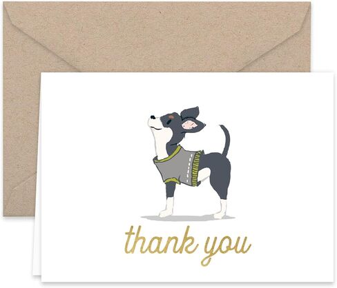 Paper Frenzy Dogs Puppies Thank You Note Card Collection 25 pack with Kraft Envelopes in Saudi Arabia