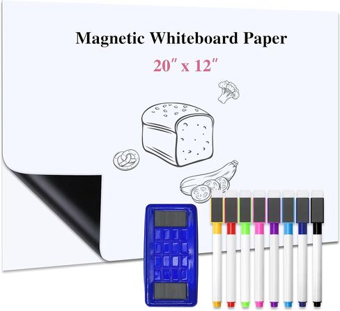 39x17 inch Self Adhesive Magnetic White Board Set Dry Erase Boards Peel and Stick Whiteboard for Wall Glass Office Home in Saudi Arabia