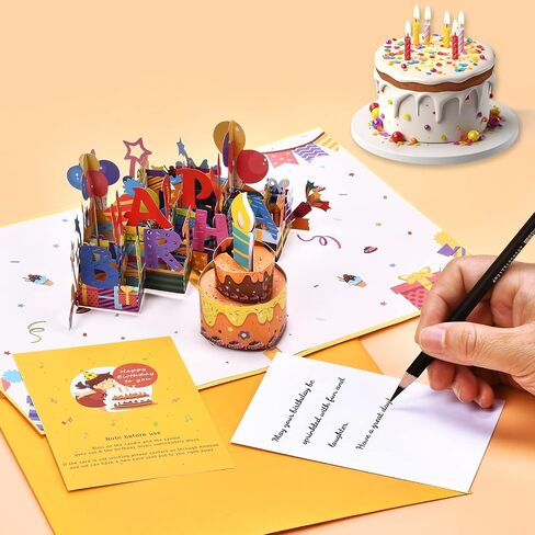 Musical Birthday Card, 3D Birthday Popup Cards with Blowable Candle, Pop Up Birthday Card with Happy Birthday Music for Kids, Men and Women in Saudi Arabia