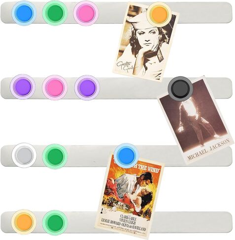 Magnetic Board Frameless Stainless Iron Strips, Magnetic Strips with Adhesive Backing Magnet Board Magnetic Bulletin Bar Board Memo Board with 7 Pcs Colorful Magnet for School Office Home, 2Pcs in Saudi Arabia
