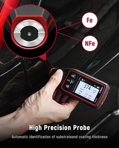 Rechargeable Paint Thickness Gauge, KAIWEETS Paint Meter for Cars with 4-direction Rotating Screen, 0-1700μM Paint Thickness Meter with Limit Alarm/Data Storage/Automatically Identify Substrate in Saudi Arabia