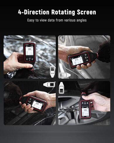 Rechargeable Paint Thickness Gauge, KAIWEETS Paint Meter for Cars with 4-direction Rotating Screen, 0-1700μM Paint Thickness Meter with Limit Alarm/Data Storage/Automatically Identify Substrate in Saudi Arabia