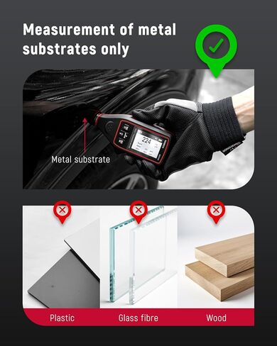 Rechargeable Paint Thickness Gauge, KAIWEETS Paint Meter for Cars with 4-direction Rotating Screen, 0-1700μM Paint Thickness Meter with Limit Alarm/Data Storage/Automatically Identify Substrate in Saudi Arabia
