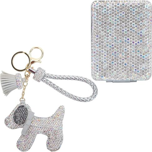 Fawziya Keychain Dog Bling Rhinestone Novelty Tassel Weave Wristlet Bag Charm For Women in Saudi Arabia