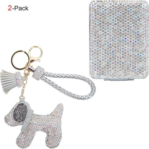Fawziya Keychain Dog Bling Rhinestone Novelty Tassel Weave Wristlet Bag Charm For Women in Saudi Arabia