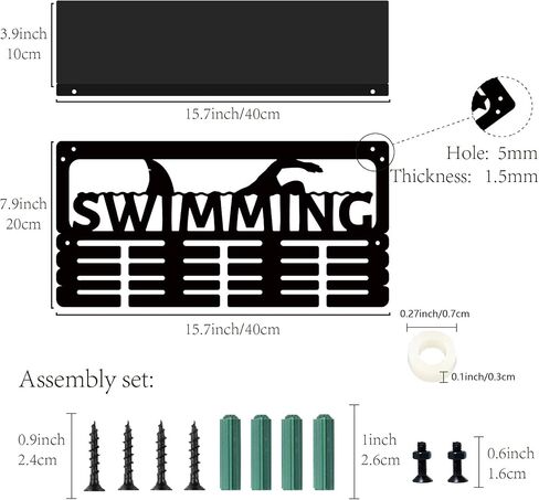 CREATCABIN Medal Trophy Holder Medal Hanger Display with Shelf Stand Sport Wall Mount Hold 70+ Medals for Gymnastics Dance Soccer Running Swimming Awards Rack 15.7x7.9Inch-Always Earned Never Given in Kuwait
