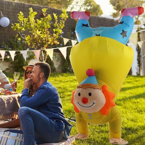 Atyhao Inflatable Handstand Clown Costume, Waterproof Halloween Upside Down Clown Inflatable Costume for Weddings Parties in Kuwait