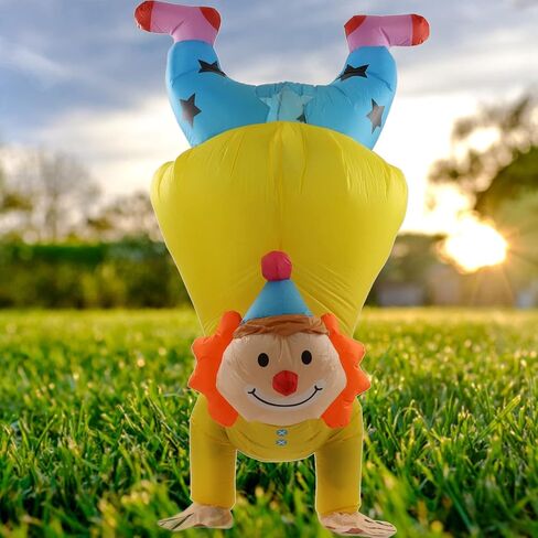 Atyhao Inflatable Handstand Clown Costume, Waterproof Halloween Upside Down Clown Inflatable Costume for Weddings Parties in Kuwait