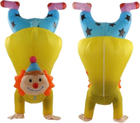 Atyhao Inflatable Handstand Clown Costume, Waterproof Halloween Upside Down Clown Inflatable Costume for Weddings Parties in Kuwait