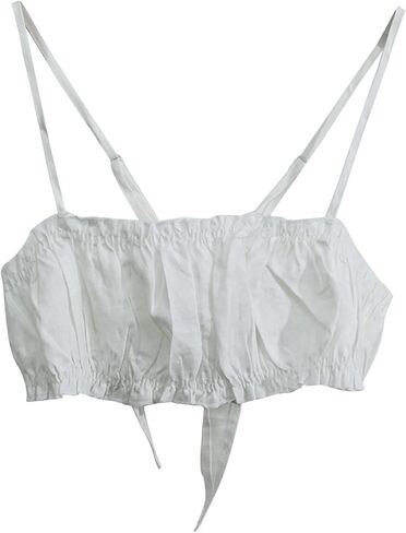 Amazhiyu Women's 100% Linen Summer Casual Tie Back Open Back Crop Cami Tops in Saudi Arabia