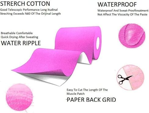 Extra Wide Pre-Cut Kinesiology Tape | Reduces Pain | Made of A High-Grade Water-Resistant Material Preferred by Athletes | Helps Prepare Muscles for Retraining | (20 Strips One Roll) | in Saudi Arabia
