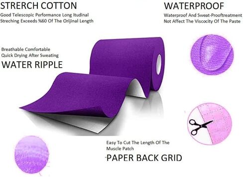 Extra Wide Pre-Cut Kinesiology Tape | Reduces Pain | Made of A High-Grade Water-Resistant Material Preferred by Athletes | Helps Prepare Muscles for Retraining | (20 Strips One Roll) | in Saudi Arabia