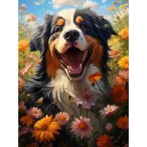VAIIEYO 5D Diamond Art Kits for Adults Dog, Diamond Painting Animal Puppy, Paint by Numbers Full Drill Round Rhinestone Craft Canvas for Home Wall Decor Gift 12x16 inch