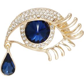 Gleamart Angel's Tears Brooch Rhinestone Pin Eye Badge for Women Gold Black