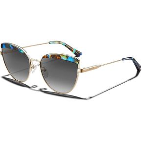 CARFIA Matal Acetate Cateye Polarized Sunglasses for Women UV Protection CA5382