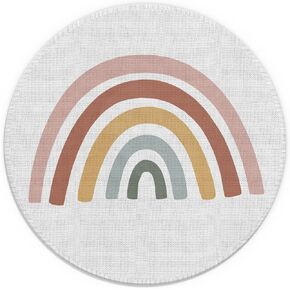 Minimalist Boho Rainbow Colourful Mouse Pad 7.9x7.9 Inch,Non-Slip Rubber Base Mousepads for Dorm Office Home Desk Decor, Boho Lovers Girls Women Gifts(168)