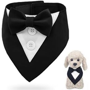 KOOLMOX Dog Suit and Tie, Dog Suit Blue, Ties for Dogs, Birthday Tux for Puppy, Dog Wedding Dresses for Small Dogs, Adjustable Wedding Clothing, Birthday Gifts for Cats Puppies (XS, Blue)