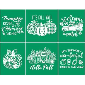 Welcome to Our Patch Self Adhesive Reusable Silk Screen Stencils Fall Quotes Pumpkin Leaves Gnome Autumn Door Hanger Mesh Stencils for Crafts on Wood/T-Shirt/Glass/Furniture/Wall/DIY Home Decor