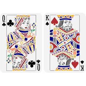 FINGERINSPIRE 2 pcs Playing Cards Painting Stencil 8.3x11.7inch Reusable Spades Plum Blossom Queen King Drawing Template DIY Craft Poker Stencil for Painting on Wood Wall Fabric Furniture