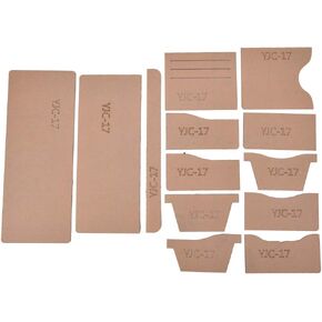 13pcs Wallet Pattern Stencil Clear Acrylic Leather Craft Template for Short Purse DIY Making Tool