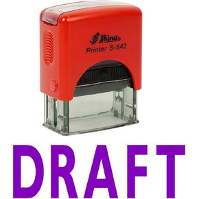 Printtoo DRAFT Self Inking Rubber Stamp Office Stationery Custom Shiny Stamp