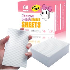 60 Count Upgrade Magic Convex Point Sponge Eraser Sheets, Eraser Cleaning Sponge Disposable Portable Thin Nano Wipes for Kitchenware Bathroom Furniture Faucets Ceramic Articles Hard-to-Reach Places