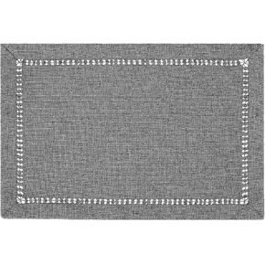Grelucgo Double-hemstitched Solid Farmhouse Rustic Dark Gray Napkins (12 x 12 inches (Set of 4))