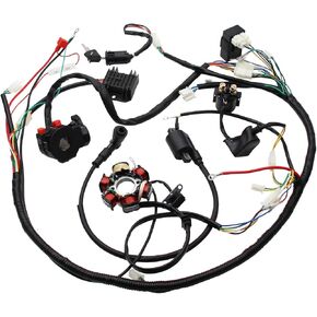 Full Electrics Stator Wiring Harness CDI Coil Solenoid for GY6 125cc 150cc ATV Quad Buggy Coolster Go kart