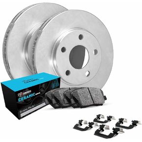 R1 Concepts Front Brakes and Rotors Kit |Front Brake Pads| Brake Rotors and Pads| Ceramic Brake Pads and Rotors |Hardware Kit|fits 2009-2015 Toyota Venza