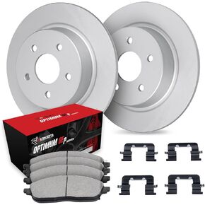 R1 Concepts Rear Brakes and Rotors Kit |Rear Brake Pads| Brake Rotors and Pads| Optimum OEp Brake Pads and Rotors |Hardware Kit|fits 2017-2022 Honda CR-V