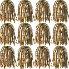 Silicone Spinnerbait Skirts Replacement Jig Skirt, 12/24 Bundles DIY Fishing Jig Lures 50 Strands Rubber Skirts for Spinnerbaits Buzzbaits Spoon Blade Squid Jig Replacement Skirt Fly Tying Material