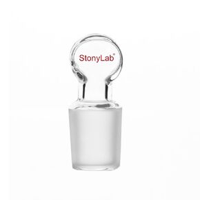StonyLab Glass Penny Head Glass Hollow Stopper for 14/20 Outer Joint Glass, with Closed Bottom (1 Pack)